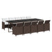 Set mobilier de exterior cu perne, 11 piese, maro, poliratan - WALTI WALTI
