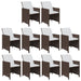 Set mobilier de exterior cu perne, 11 piese, maro, poliratan - WALTI WALTI