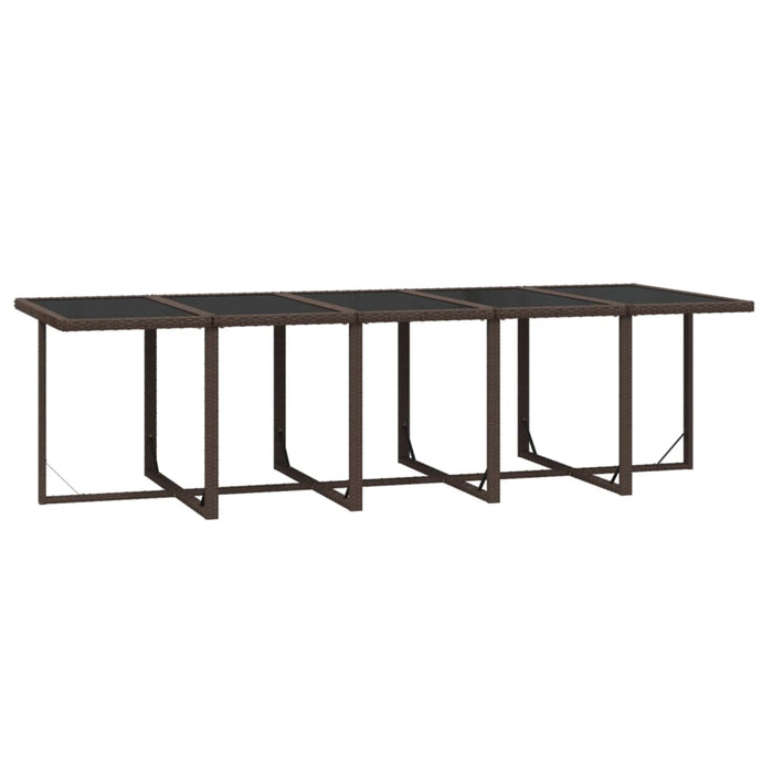 Set mobilier de exterior cu perne, 11 piese, maro, poliratan - WALTI WALTI