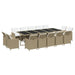 Set mobilier de exterior cu perne, 15 piese, bej, poliratan - WALTI WALTI