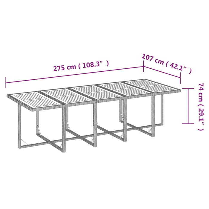 Set mobilier de exterior cu perne, 11 piese, negru, poliratan - WALTI WALTI