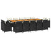 Set mobilier de exterior cu perne, 15 piese, negru, poliratan - WALTI WALTI