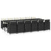 Set mobilier de exterior cu perne, 13 piese, negru, poliratan - WALTI WALTI