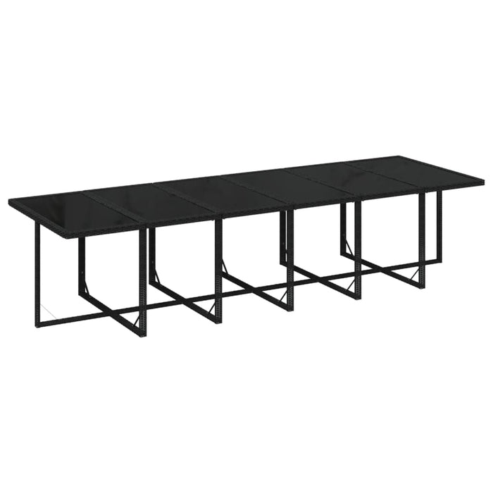 Set mobilier de exterior cu perne, 13 piese, negru, poliratan - WALTI WALTI