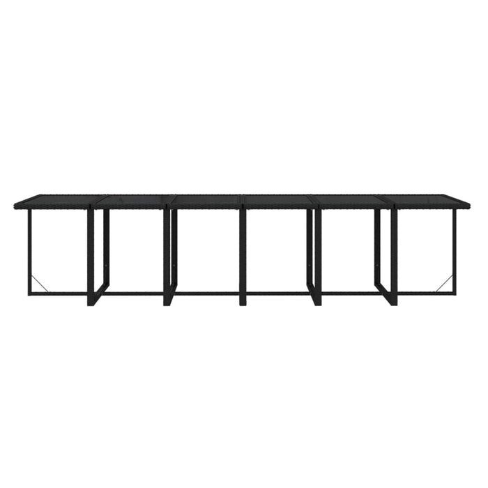 Set mobilier de exterior cu perne, 13 piese, negru, poliratan - WALTI WALTI