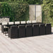 Set mobilier de exterior cu perne, 13 piese, negru, poliratan - WALTI WALTI