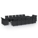 Set mobilier de exterior cu perne, 17 piese, negru, poliratan - WALTI WALTI