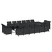 Set mobilier de exterior cu perne, 17 piese, negru, poliratan - WALTI WALTI