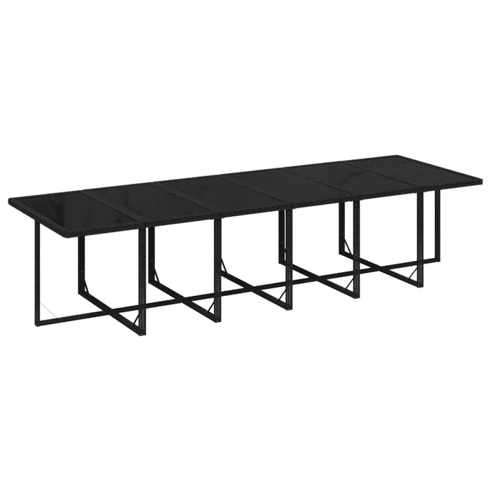 Set mobilier de exterior cu perne, 17 piese, negru, poliratan - WALTI WALTI