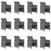 Set mobilier de grădină cu perne, 13 piese, gri, poliratan - WALTI WALTI