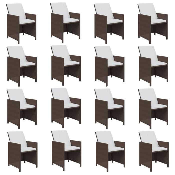 Set mobilier de grădină cu perne, 17 piese, negru, poliratan - WALTI WALTI