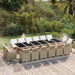 Set mobilier de exterior cu perne, 17 piese, bej, poliratan - WALTI WALTI