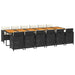 Set mobilier de exterior cu perne, 13 piese, negru, poliratan - WALTI WALTI