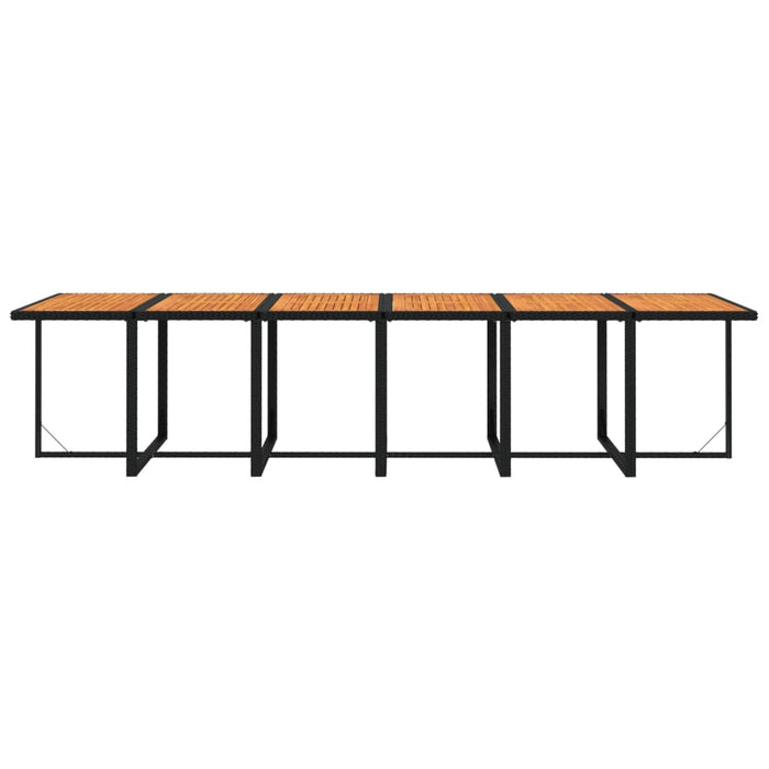 Set mobilier de exterior cu perne, 13 piese, negru, poliratan - WALTI WALTI