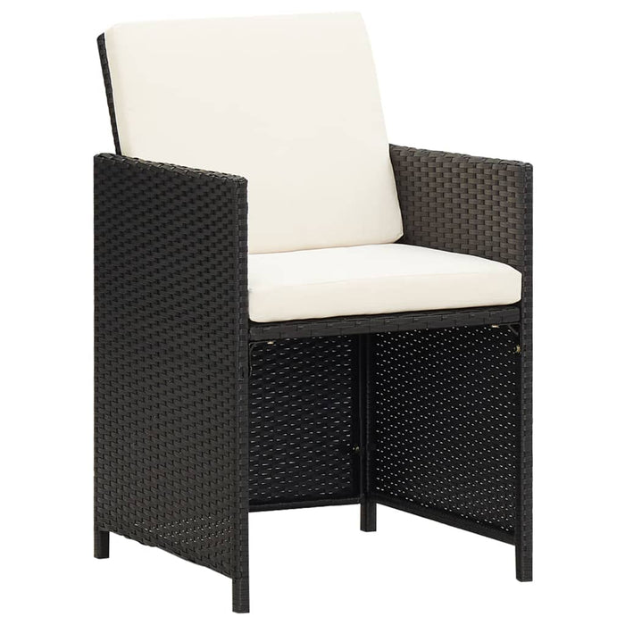 Set mobilier de exterior cu perne, 13 piese, negru, poliratan - WALTI WALTI