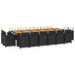 Set mobilier de exterior cu perne, 17 piese, negru, poliratan - WALTI WALTI