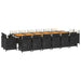Set mobilier de exterior cu perne, 17 piese, negru, poliratan - WALTI WALTI