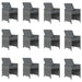 Set mobilier de grădină cu perne, 13 piese, gri, poliratan - WALTI WALTI