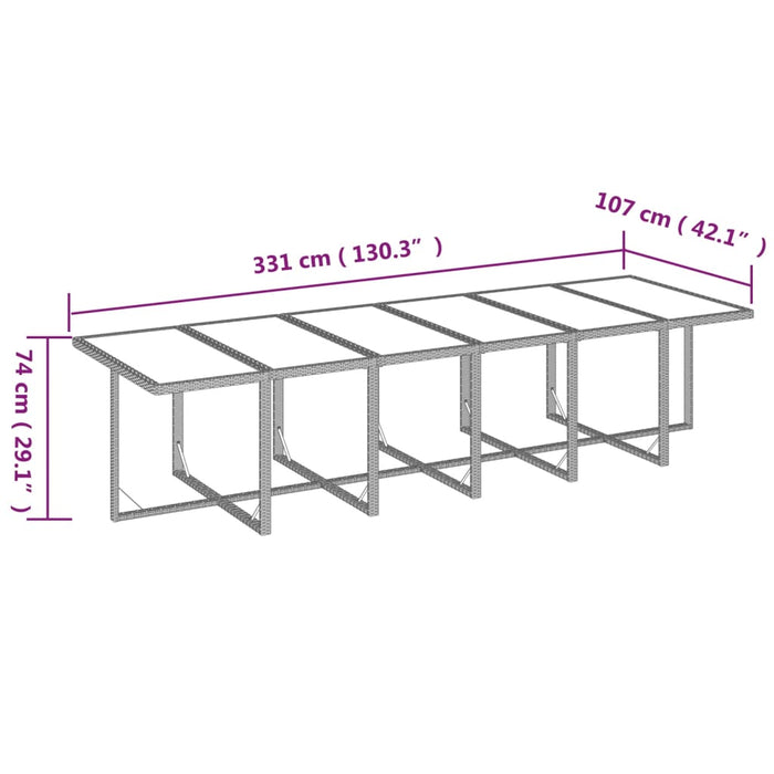 Set mobilier de grădină cu perne, 13 piese, bej, poliratan WALTI