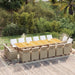 Set mobilier de exterior cu perne, 17 piese, bej, poliratan - WALTI WALTI