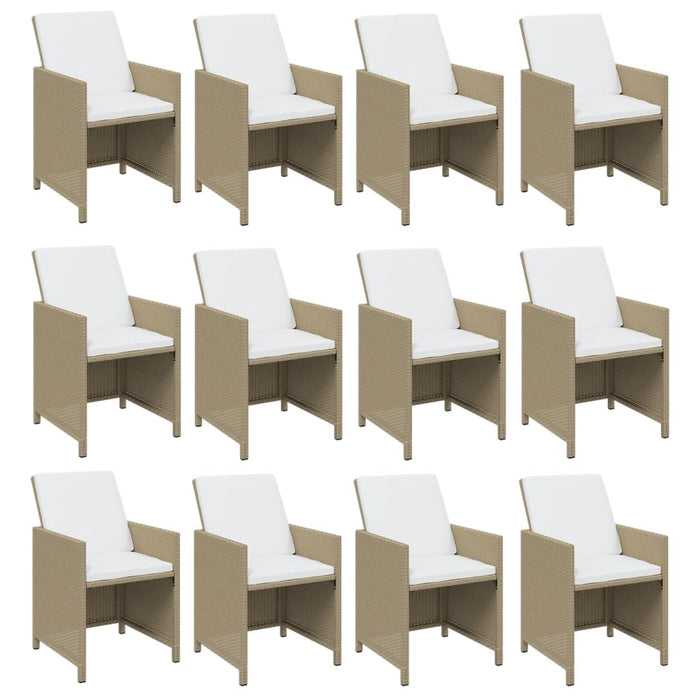 Set mobilier de exterior cu perne, 17 piese, bej, poliratan - WALTI WALTI