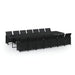 Set mobilier de exterior cu perne, 15 piese, negru, poliratan - WALTI WALTI