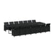 Set mobilier de exterior cu perne, 15 piese, negru, poliratan - WALTI WALTI