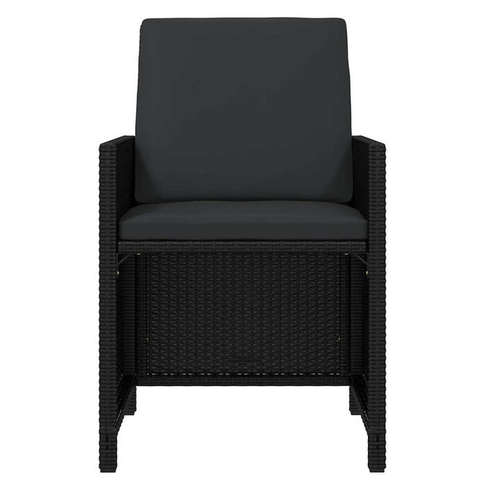 Set mobilier de exterior cu perne, 15 piese, negru, poliratan - WALTI WALTI