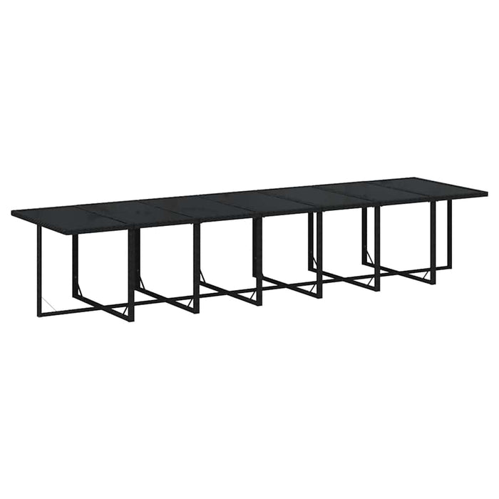 Set mobilier de exterior cu perne, 15 piese, negru, poliratan - WALTI WALTI