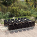 Set mobilier de exterior cu perne, 15 piese, negru, poliratan - WALTI WALTI