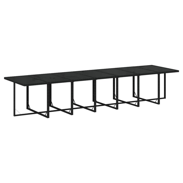 Set mobilier de grădină cu perne, 19 piese, negru, poliratan - WALTI WALTI