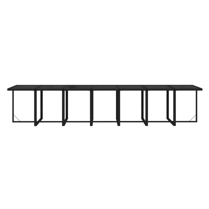 Set mobilier de grădină cu perne, 19 piese, negru, poliratan - WALTI WALTI