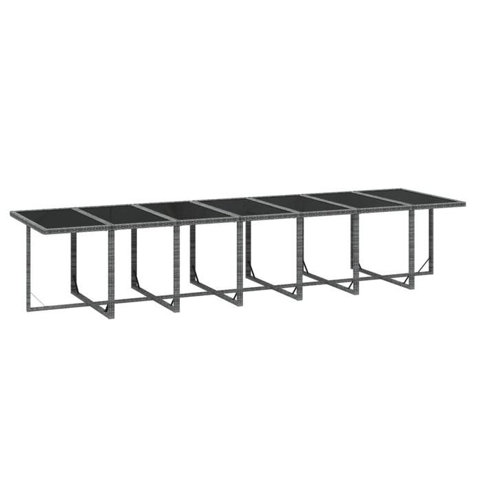 Set mobilier de grădină cu perne, 15 piese, gri, poliratan - WALTI WALTI