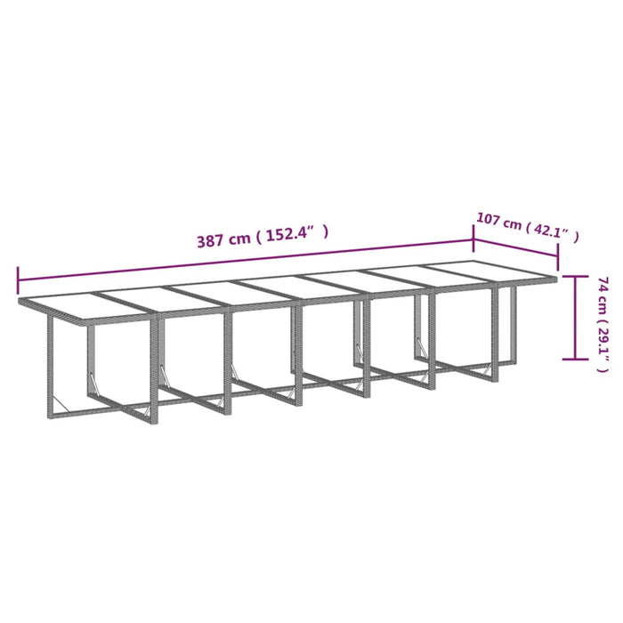Set mobilier de grădină cu perne, 19 piese, maro, poliratan - WALTI WALTI