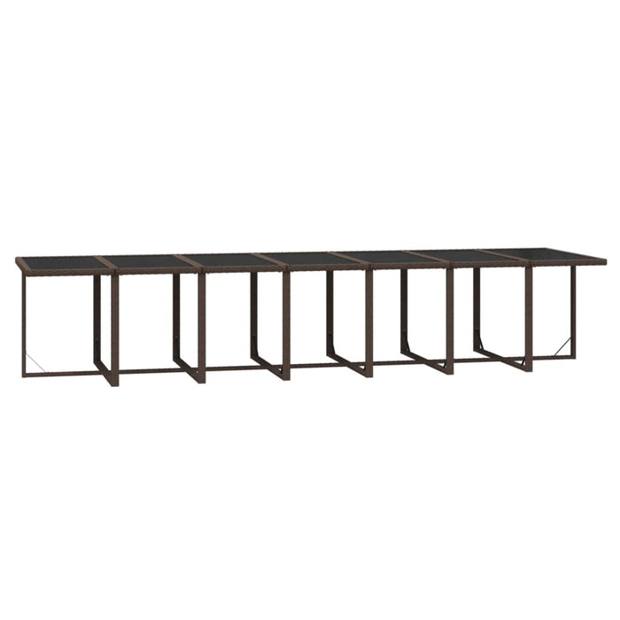 Set mobilier de grădină cu perne, 19 piese, maro, poliratan - WALTI WALTI