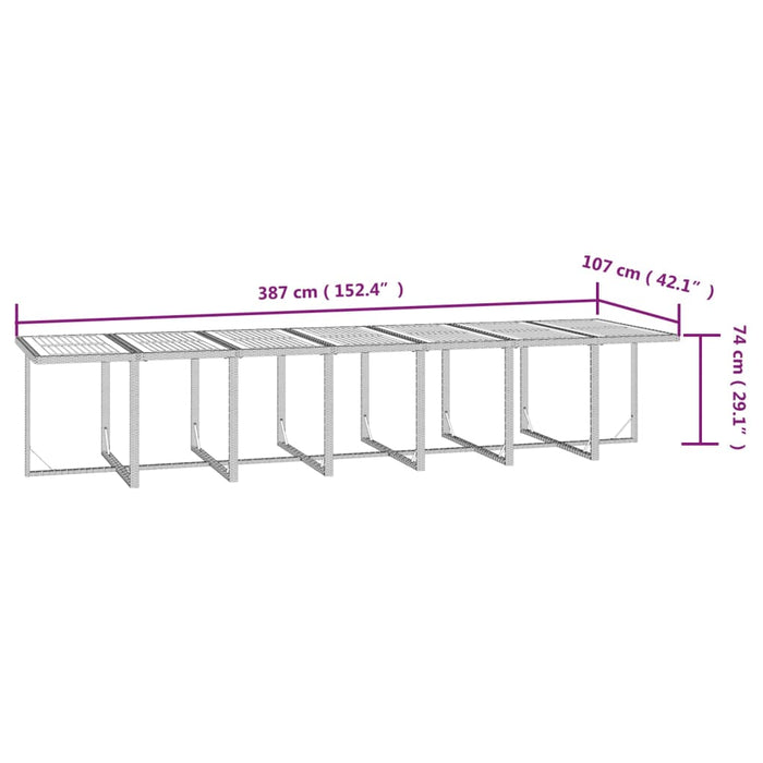 Set mobilier de grădină cu perne, 15 piese, negru, poliratan - WALTI WALTI