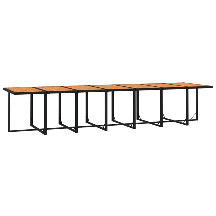 Set mobilier de grădină cu perne, 19 piese, negru, poliratan WALTI