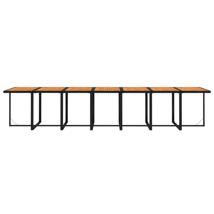 Set mobilier de grădină cu perne, 19 piese, negru, poliratan WALTI