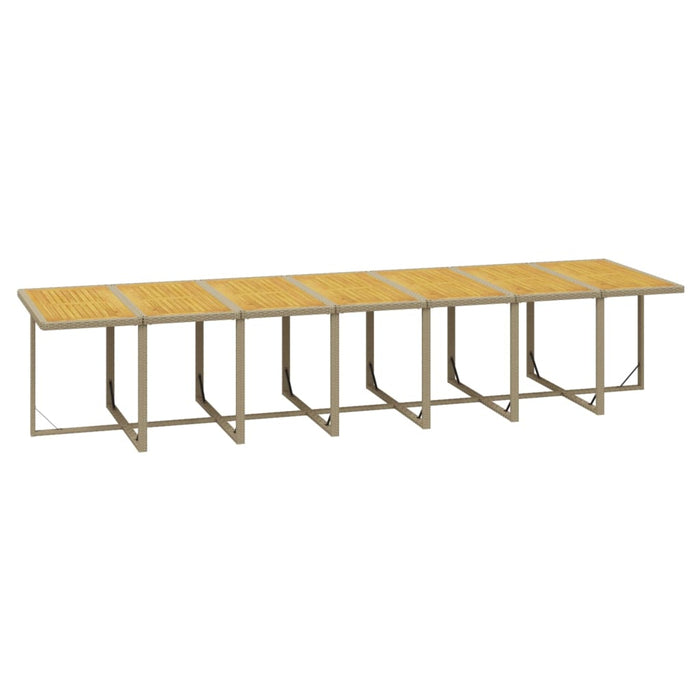 Set mobilier de grădină cu perne, 15 piese, bej, poliratan WALTI