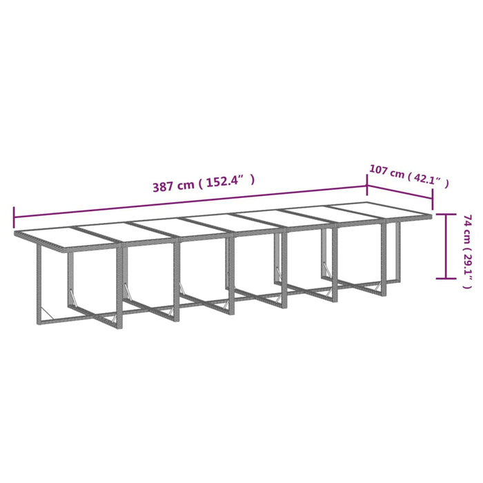 Set mobilier de grădină cu perne, 15 piese, bej, poliratan WALTI