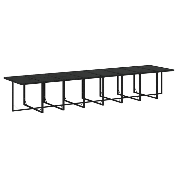 Set mobilier de grădină cu perne, 17 piese, negru, poliratan - WALTI WALTI