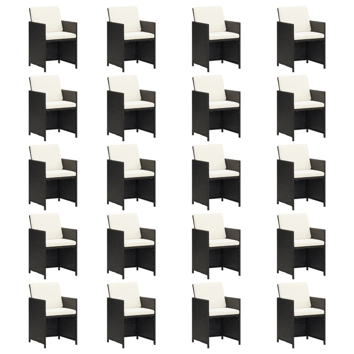 Set mobilier de grădină cu perne, 21 piese, negru, poliratan - WALTI WALTI