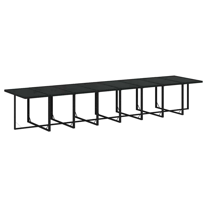 Set mobilier de grădină cu perne, 21 piese, negru, poliratan - WALTI WALTI