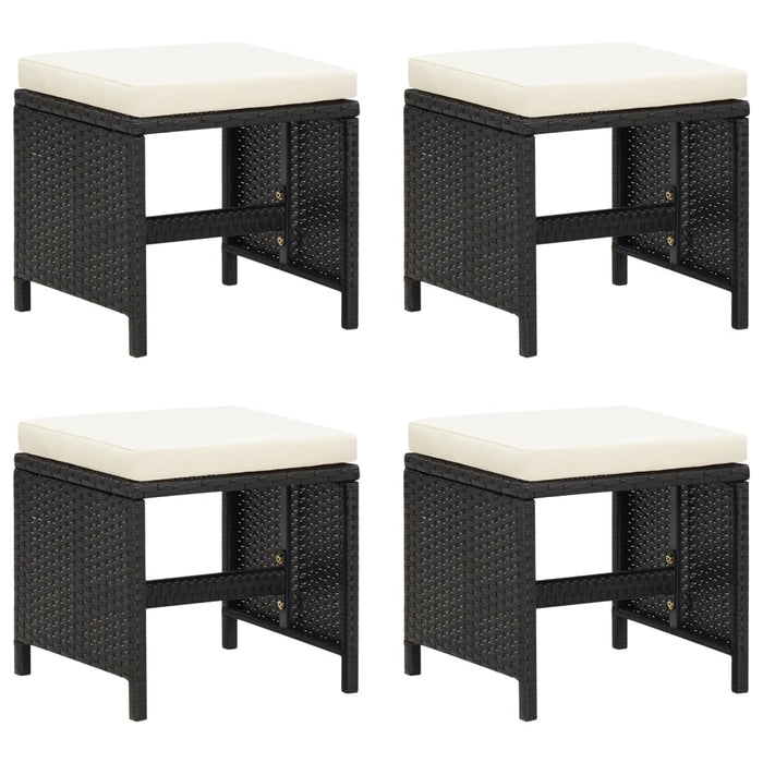 Set mobilier de grădină cu perne, 21 piese, negru, poliratan - WALTI WALTI
