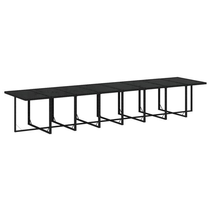 Set mobilier de grădină cu perne, 21 piese, negru, poliratan - WALTI WALTI