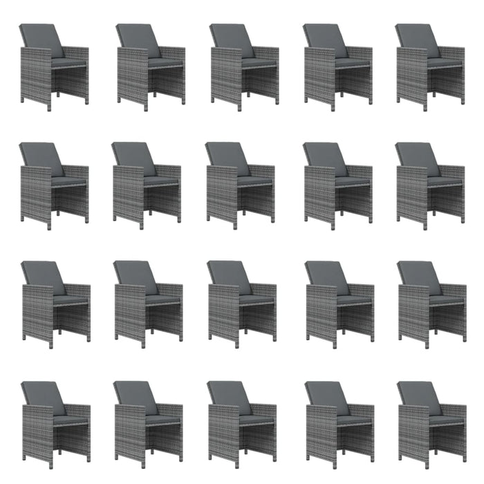Set mobilier de grădină cu perne, 21 piese, gri, poliratan - WALTI WALTI