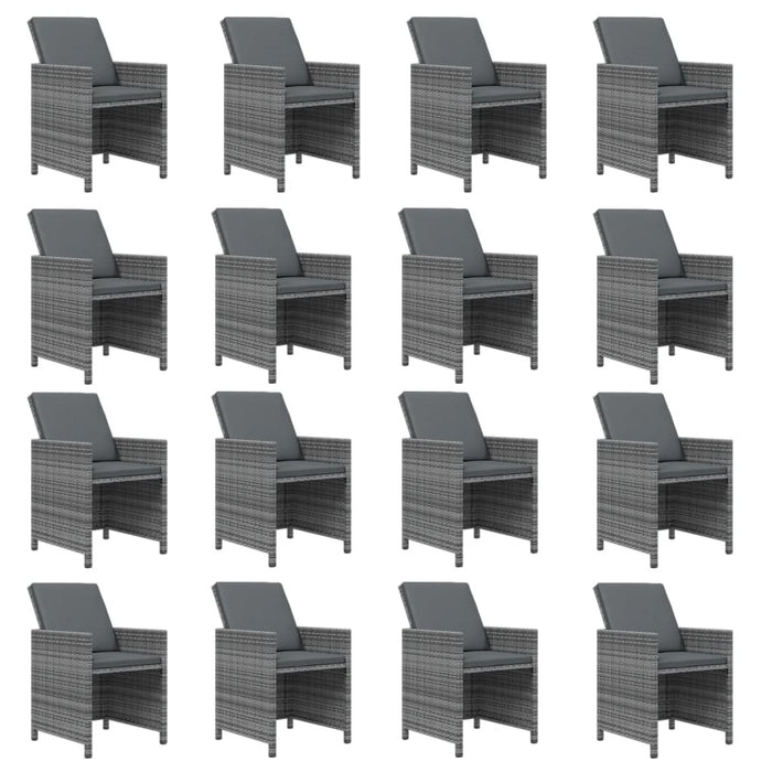 Set mobilier de grădină cu perne, 21 piese, gri, poliratan - WALTI WALTI