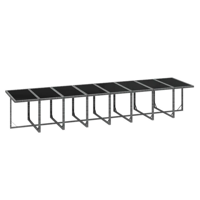 Set mobilier de grădină cu perne, 21 piese, gri, poliratan - WALTI WALTI