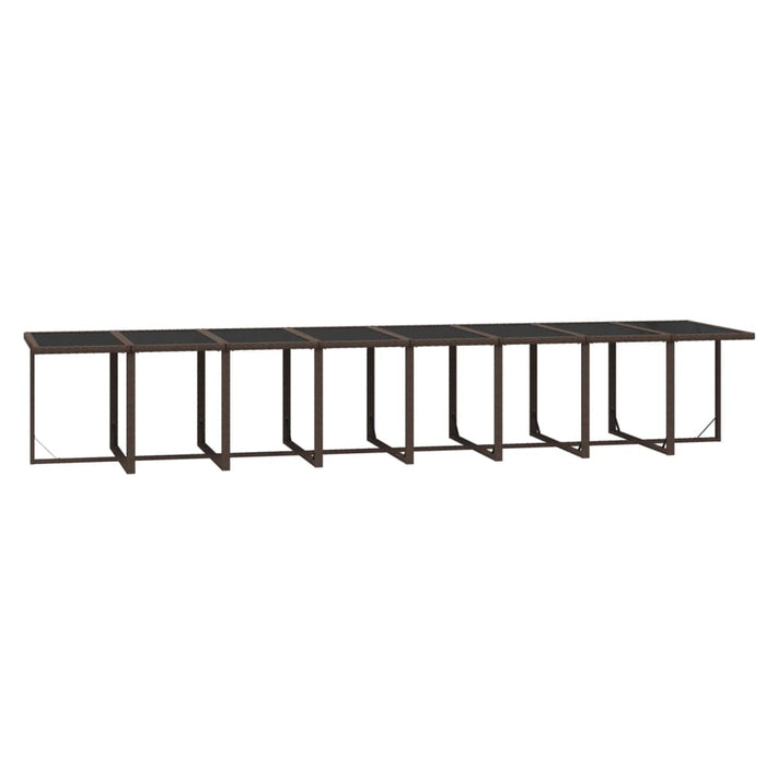 Set mobilier de grădină cu perne, 21 piese, maro, poliratan - WALTI WALTI