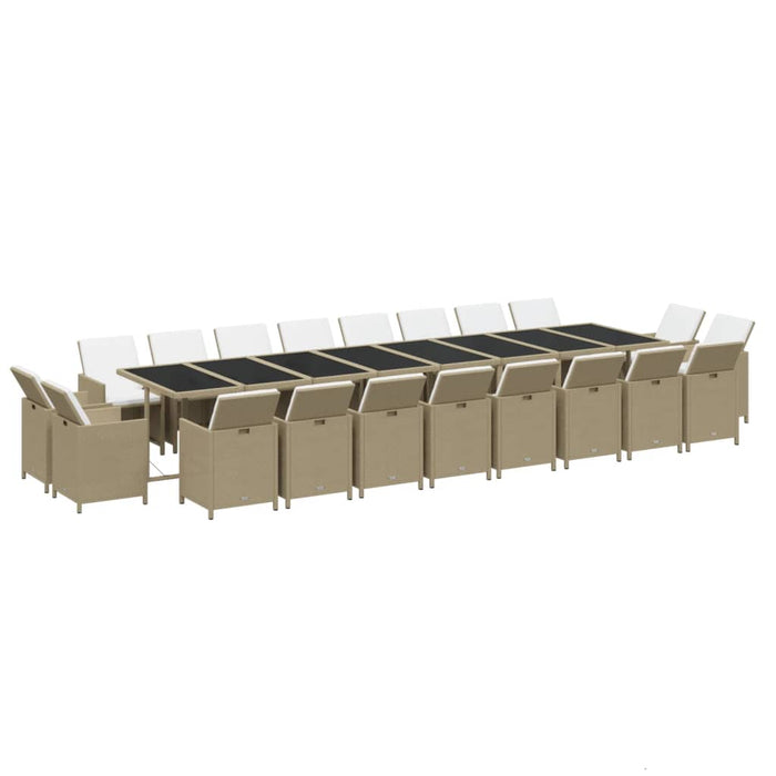 Set mobilier de grădină cu perne, 21 piese, bej, poliratan - WALTI WALTI